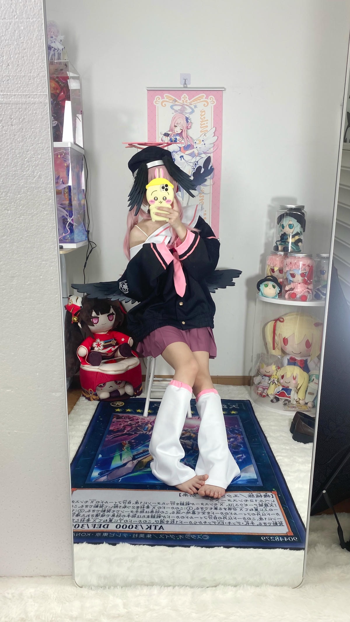 白栎Shirly 深色水手服 粉色短裙 收藏房镜前写真