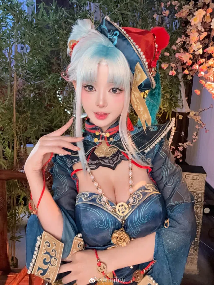 肃雨雨雨白发东方风格服饰角色写真